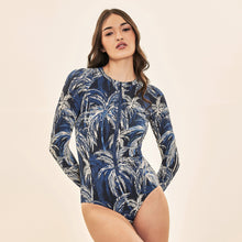 Afbeelding in galerij laden, Image 04: Uv Line Une Pièce Swimsuit Macae Coconut Palms Navy Blue Upf50+
