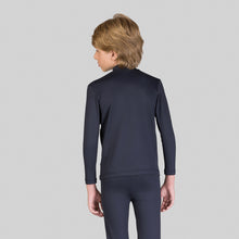 Afbeelding in galerij laden, Model Back: Uv Line T-Shirt Rash Guard Kids High-Neck Black Upf50+