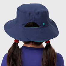 Afbeelding in galerij laden, Model Back: Uv Line Chapeau Souple/Capeline Hat California Inf Navy Blue Lagoa Upf50+
