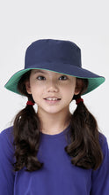 Afbeelding in galerij laden, Model Front: Uv Line Chapeau Souple/Capeline Hat California Inf Navy Blue Lagoa Upf50+
