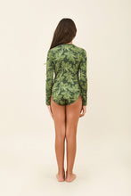 Afbeelding in galerij laden, Model Back: Uv Line Une Pièce Fille Girl Macae Folhagem Verde Upf50+
