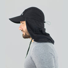 Afbeelding in galerij laden, Model Back: Uv Line Chapeau Legionnaire Neck Cap Africa 2021 Masc Black Upf50+
