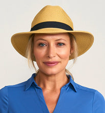 Charger l'image dans la galerie, Model Front: Uv Line Chapeau Panama Hat Shanghai Imp Uni Sand Black Upf50+
