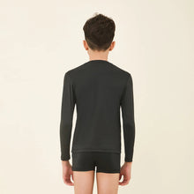 Afbeelding in galerij laden, Model Back: Uv Line T-Shirt Longsleeve Uvpro Kids Black Upf50+
