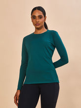 Afbeelding in galerij laden, Model Front: Uv Line T-Shirt Longsleeve Fem New Fit Petroleo Upf50+
