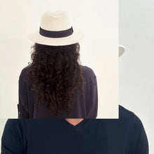 Afbeelding in galerij laden, Model Back: Uv Line Chapeau Panama Hat Shanghai Imp Uni White Black Upf50+
