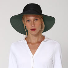 Afbeelding in galerij laden, Model Front: Uv Line Chapeau Souple/Capeline Hat San Diego Fem Black Green Upf50+
