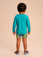 Afbeelding in galerij laden, Model Back: Uv Line T-Shirt Longsleeve Baby Green Sea Upf50+
