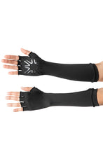 Afbeelding in galerij laden, Model Front: Uv Line Gants Long Gloves Uni Black Upf50+
