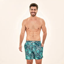 Charger l'image dans la galerie, Model Front: Uv Line Short De Bain Short Acqua Coqueiros Turquesa Upf50+
