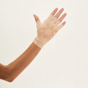 Korte Handschoen Chocolade UPF50+