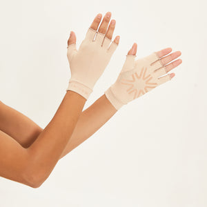 Korte Handschoen Chocolade UPF50+