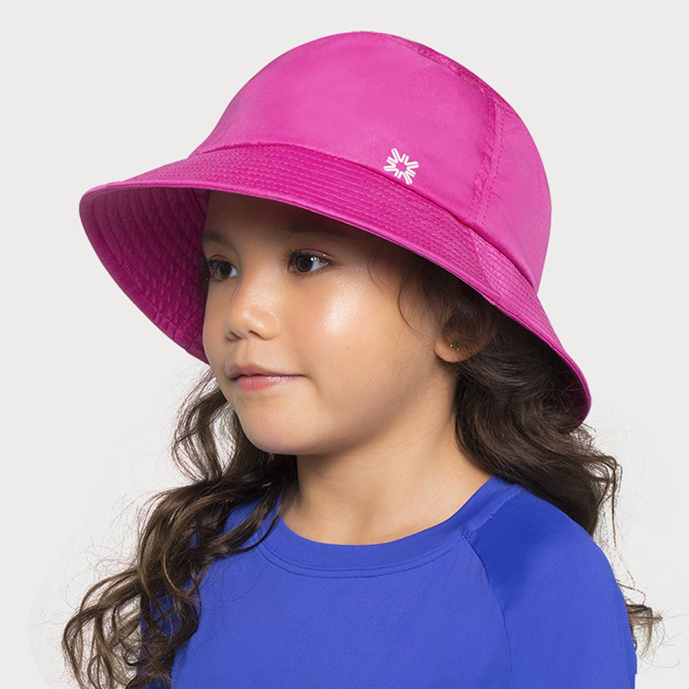 Model Front: Uv Line Bob Basic Kids Pink Upf50+