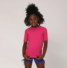 Afbeelding in galerij laden, Model Front: Uv Line T-Shirt Camiseta Kids Uvpro Mc Pink Upf50+
