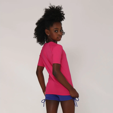 Afbeelding in galerij laden, Model Back: Uv Line T-Shirt Camiseta Kids Uvpro Mc Pink Upf50+
