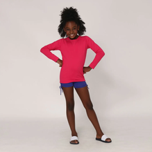 Afbeelding in galerij laden, Model Front: Uv Line T-Shirt Camiseta Kids Uvpro Ml Pink Upf50+
