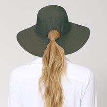 Afbeelding in galerij laden, Model Back: Uv Line Chapeau Souple/Capeline San Diego Preto Verde Upf50+

