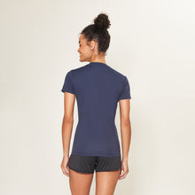 Afbeelding in galerij laden, Model Back: Uv Line Fitness Haut Sport Fit Fem Marinho Upf50+
