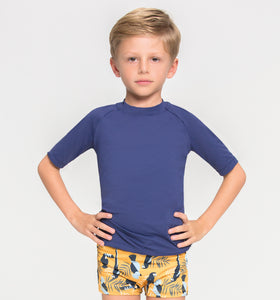 Kinderen FPU50+ Uvpro T-shirt met korte mouwen Marineblauw Uv