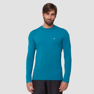 Heren FPU50+ Uvpro T-shirt met lange mouwen Oceaanblauw Uv